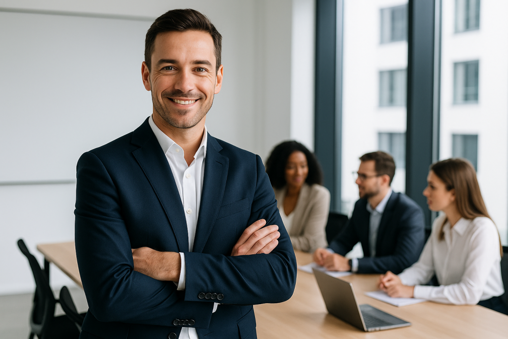 Chef d’entreprise en réunion pour un financement professionnel dans les Yvelines