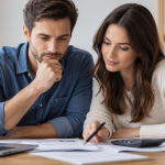 Couple étudiant un projet immobilier
