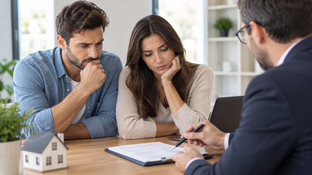 Réunion de conseil immobilier préoccupante